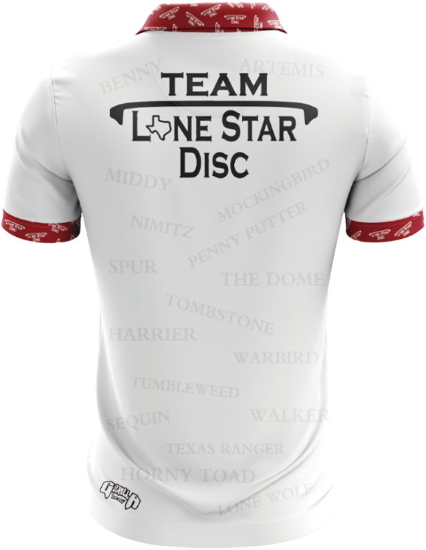 Lone Star Disc Name Athletic Polo - White